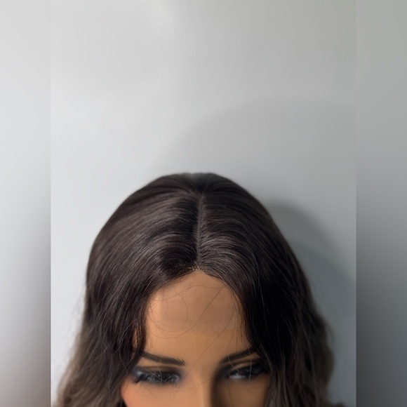 Soft Waves Ombre Wig – Brown Roots & Natural Ash Blonde Highlights 28 In - Picture 8 of 9